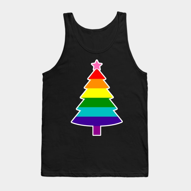 Christmas Tree LGBT Flag Gilbert Baker PRIDE Rainbow Tank Top by aaallsmiles